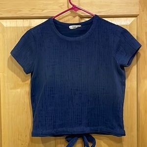 Madewell short sleeve blue top cross back size xxs